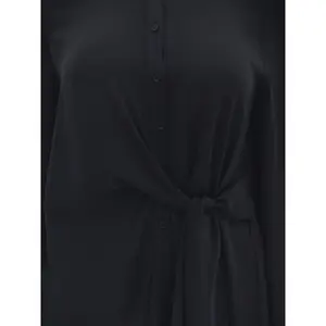 Satin Long Sleeve Belted Shirt Women Mat Fashion image-1