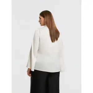 Satin Long Sleeve Belted Shirt Women Mat Fashion image-3