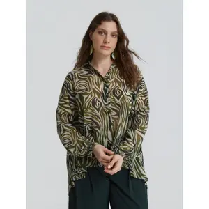 Oversized Long Sleeve Blouse for Women Mat Fashion image-1