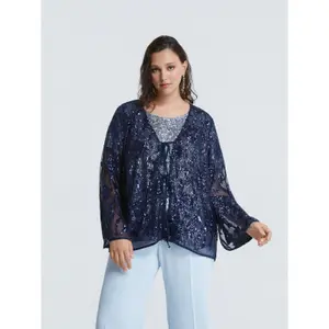 Embroidered Floral Cardigan Women Mat Fashion image-1