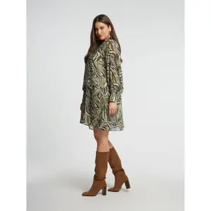 Women's long sleeve dress Mat Fashion Zebra Print image-4