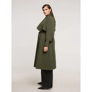 Belted Trench Coat with Cape Detail Women Mat Fashion image-3