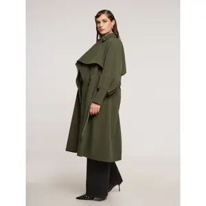 Belted Trench Coat with Cape Detail Women Mat Fashion image-4