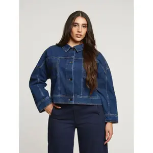 Women's crop denim jacket Mat Fashion image-1