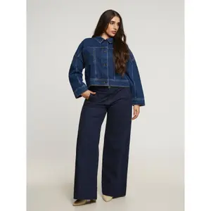 Women's crop denim jacket Mat Fashion image-2