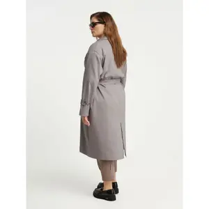 Belted Trench Coat Women Mat Fashion image-3