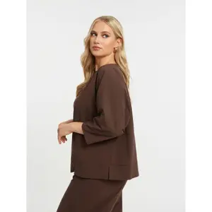 Structured Long Sleeve Blouse Women Mat Fashion image-3