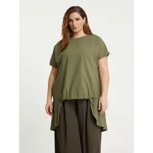 Women's Longer Back Hem T-Shirt Mat Fashion image-1