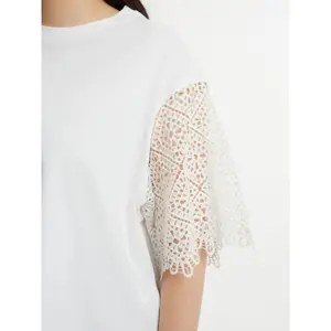 Women's Crocheted Sleeve T-Shirt Mat Fashion image-4
