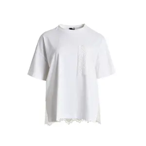 Crochet Pocket T-shirt Women Mat Fashion image-0