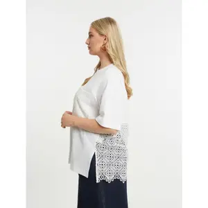 Crochet Pocket T-shirt Women Mat Fashion image-4