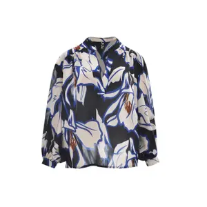 Blouse manches longues motif floral abstrait femme Mat Fashion
