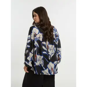 Blouse manches longues motif floral abstrait femme Mat Fashion image-2