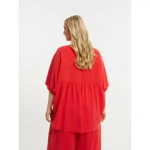 Womens V-Neck Fluid Blouse Mat Fashion Modal image-3