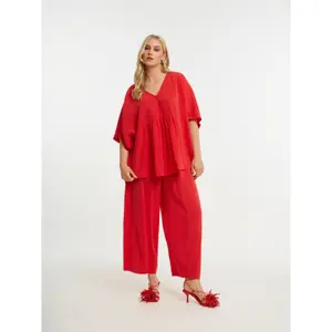 Womens V-Neck Fluid Blouse Mat Fashion Modal image-2