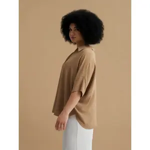 Women’s Crepe Pointed Collar Blouse Mat Fashion Airwashed image-3