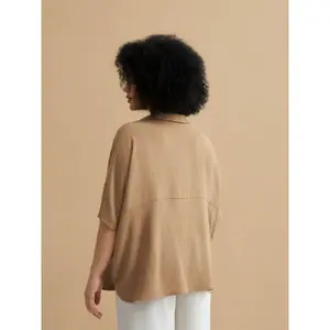 Women’s Crepe Pointed Collar Blouse Mat Fashion Airwashed image-2