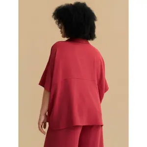 Women’s Crepe Pointed Collar Blouse Mat Fashion Airwashed image-2