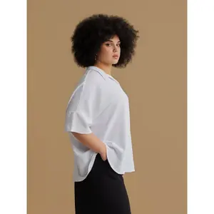Women’s Crepe Pointed Collar Blouse Mat Fashion Airwashed image-4