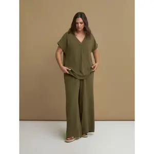 Women’s V-neck blouse Mat Fashion Essential image-1