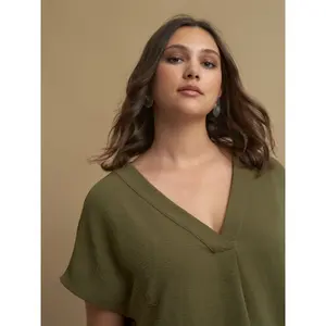 Women’s V-neck blouse Mat Fashion Essential image-4