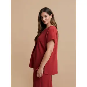 Women’s V-neck blouse Mat Fashion Essential image-3