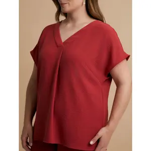 Women’s V-neck blouse Mat Fashion Essential image-4
