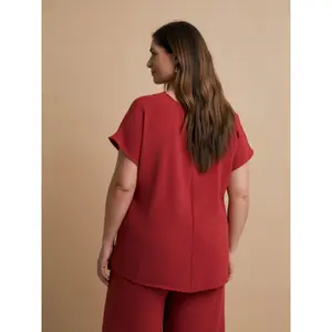 Women’s V-neck blouse Mat Fashion Essential image-2
