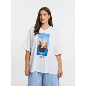 Women's Espresso Print T-shirt Mat Fashion image-1