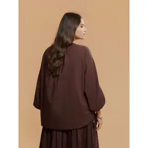 Cotton Lace Balloon Sleeve Blouse Women Mat Fashion image-3