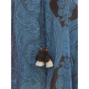 Blouse à motifs cachemire, manches bouffantes et col à nouer femme Mat Fashion image-1