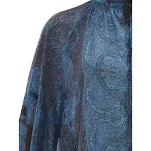 Blouse à motifs cachemire, manches bouffantes et col à nouer femme Mat Fashion image-2
