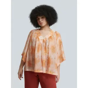 Women's Pleated V-Neck Blouse Mat Fashion image-1
