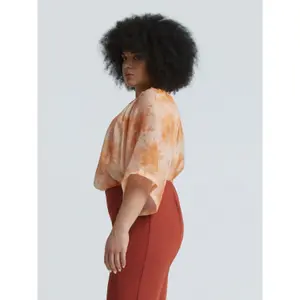 Women's Pleated V-Neck Blouse Mat Fashion image-3