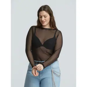 Women's Long Sleeve Knit Blouse Mat Fashion image-1