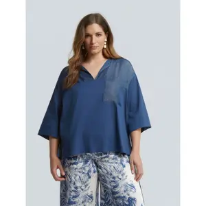 Women's Chest Pocket Blouse Mat Fashion image-1