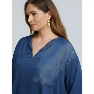 Women's Chest Pocket Blouse Mat Fashion image-3