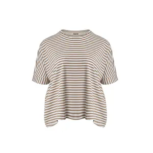 Striped Viscose T-Shirt Women's Mat Fashion image-0