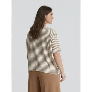 Striped Viscose T-Shirt Women's Mat Fashion image-3