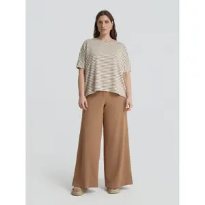 Striped Viscose T-Shirt Women's Mat Fashion image-2
