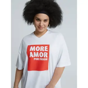T-shirt i bomull för kvinnor Mat Fashion More Amor image-4