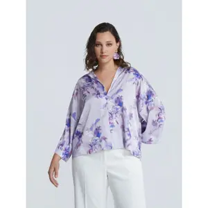Floral Long Sleeve Pointed Collar Blouse Women Mat Fashion image-1