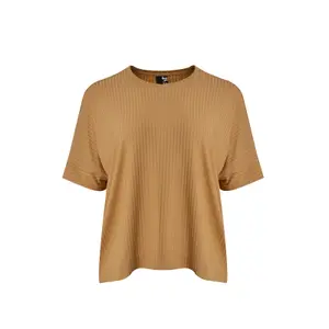 Ribbed Blouse for Women Mat Fashion image-0