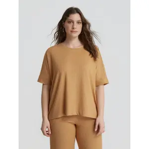 Ribbed Blouse for Women Mat Fashion image-1