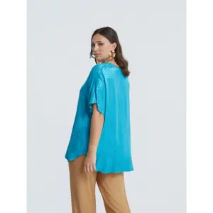 V-Neck Viscose Blouse Women Mat Fashion image-4
