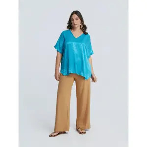 V-Neck Viscose Blouse Women Mat Fashion image-2