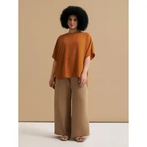 Women's Deep Back Crepe Blouse Mat Fashion image-1