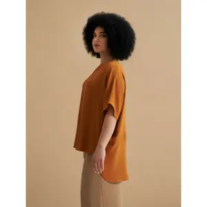 Women's Deep Back Crepe Blouse Mat Fashion image-4