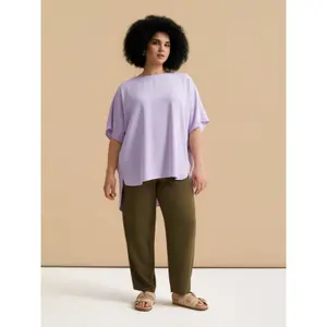 Women's Deep Back Crepe Blouse Mat Fashion image-1