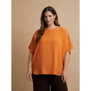 Women's Deep Back Crepe Blouse Mat Fashion image-2